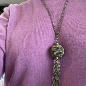 Chic Gold Tassel Pendant Necklace